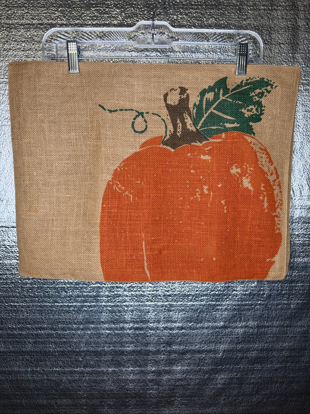 Burlap Pumpkin Placemats- Orange & Green Fall Decor
